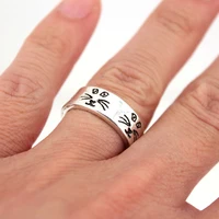 hzew three designs rings cute cat adjustable ancient silver color ring dog butterfly