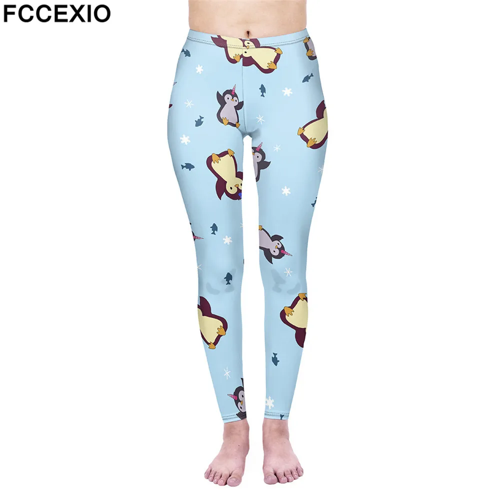FCCEXIO новый дизайн женские домашние леггинсы Леггинсы с принтом единорога