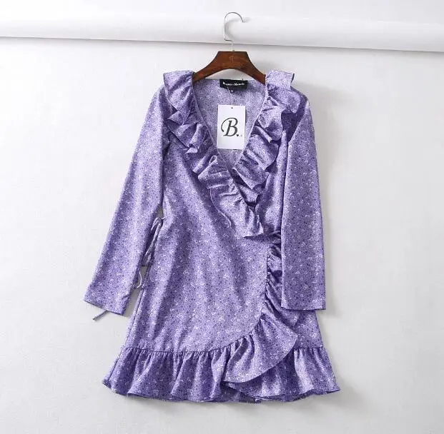 Женское Короткое мини платье в горошек тонкий галстук бабочка стиле ретро с