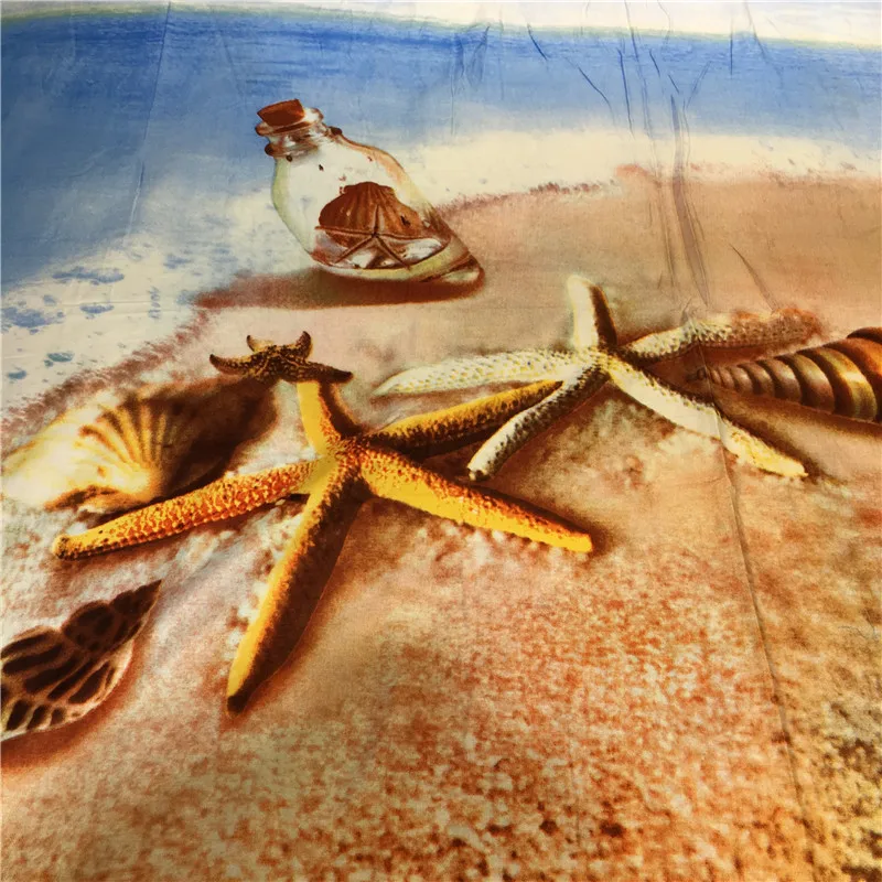 3D HD Sea Shell Beach постельное бельё 100% хлопок синий морской Стёганое одеяло крышка