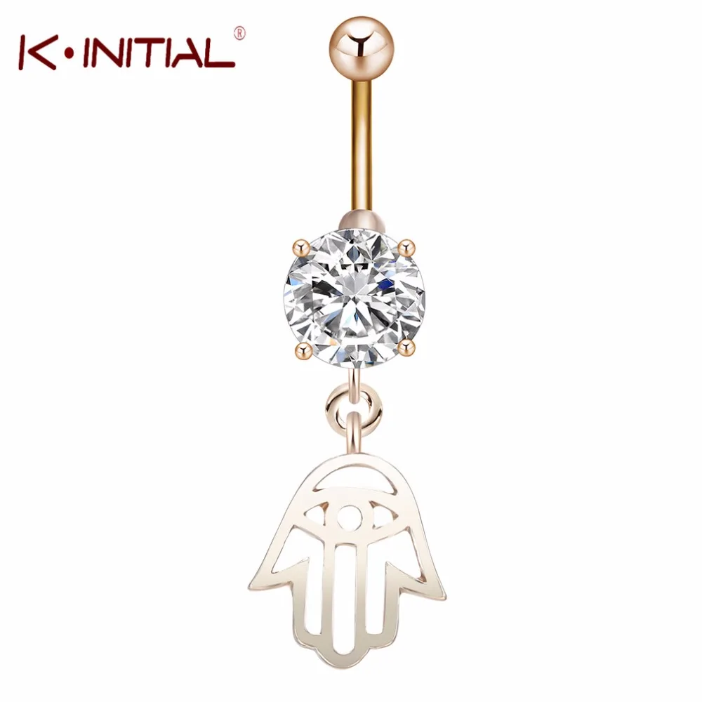 Kinitial Циркон живота пирсинг кольцо Мода хамса руки болтались сексуальные