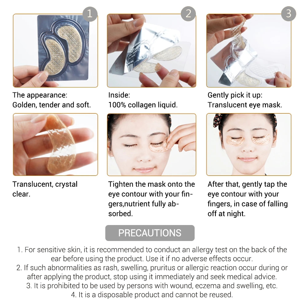 40 шт./20 пар коллагеновые маски для кожи вокруг глаз от морщин|Средства ухода и