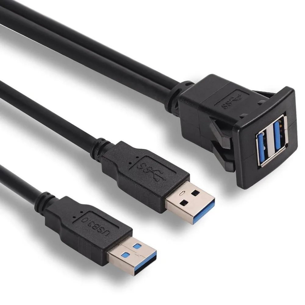 Автомобильный Удлинительный Кабель USB 3 0 1 м/2 м с креплением Папа-мама панель