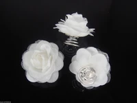 12 pcs bridal wedding prom white flower hair twists spins pins hair accessory h82