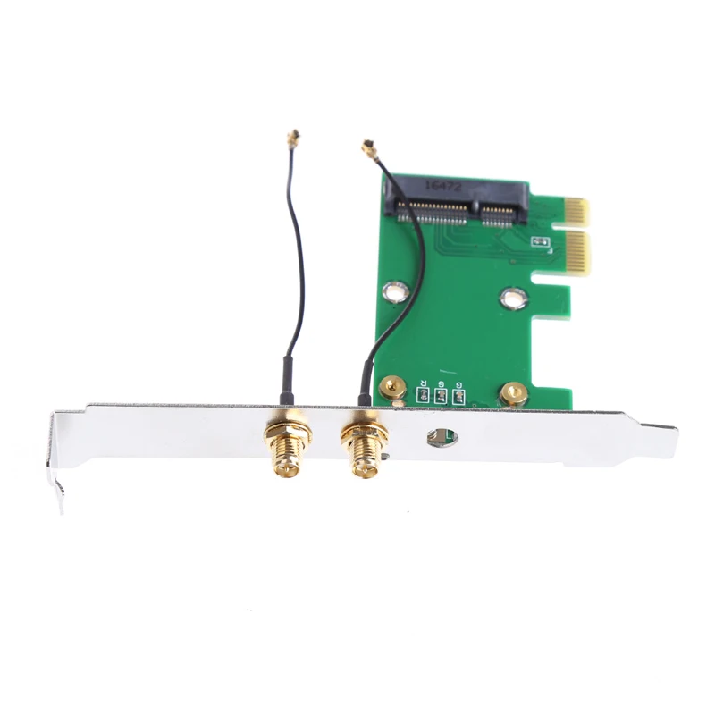 Беспроводной Wi Fi сетевой карты Mini PCI E для 1X Desktop адаптер + 2 антенн|Компьютерные