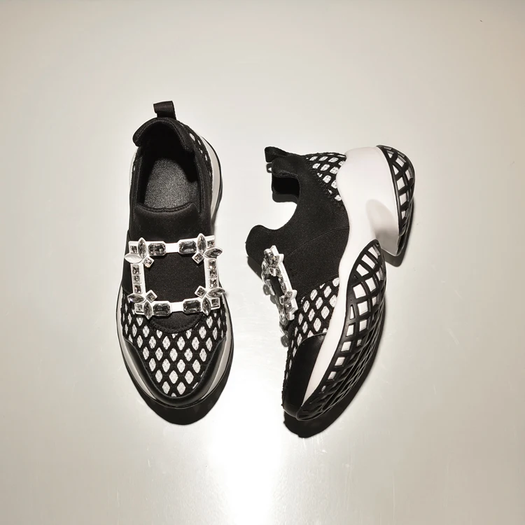 Женские лоферы на плоской подошве с кристаллами; zapatos mujer; Роскошные брендовые весенние слипоны со стразами и квадратной пряжкой; кроссовки на плоской подошве для бега; женские кроссовки