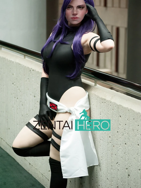 Бесплатная доставка DHL 2017 черный сексуальный X-Men Psylocke костюмы спандекс