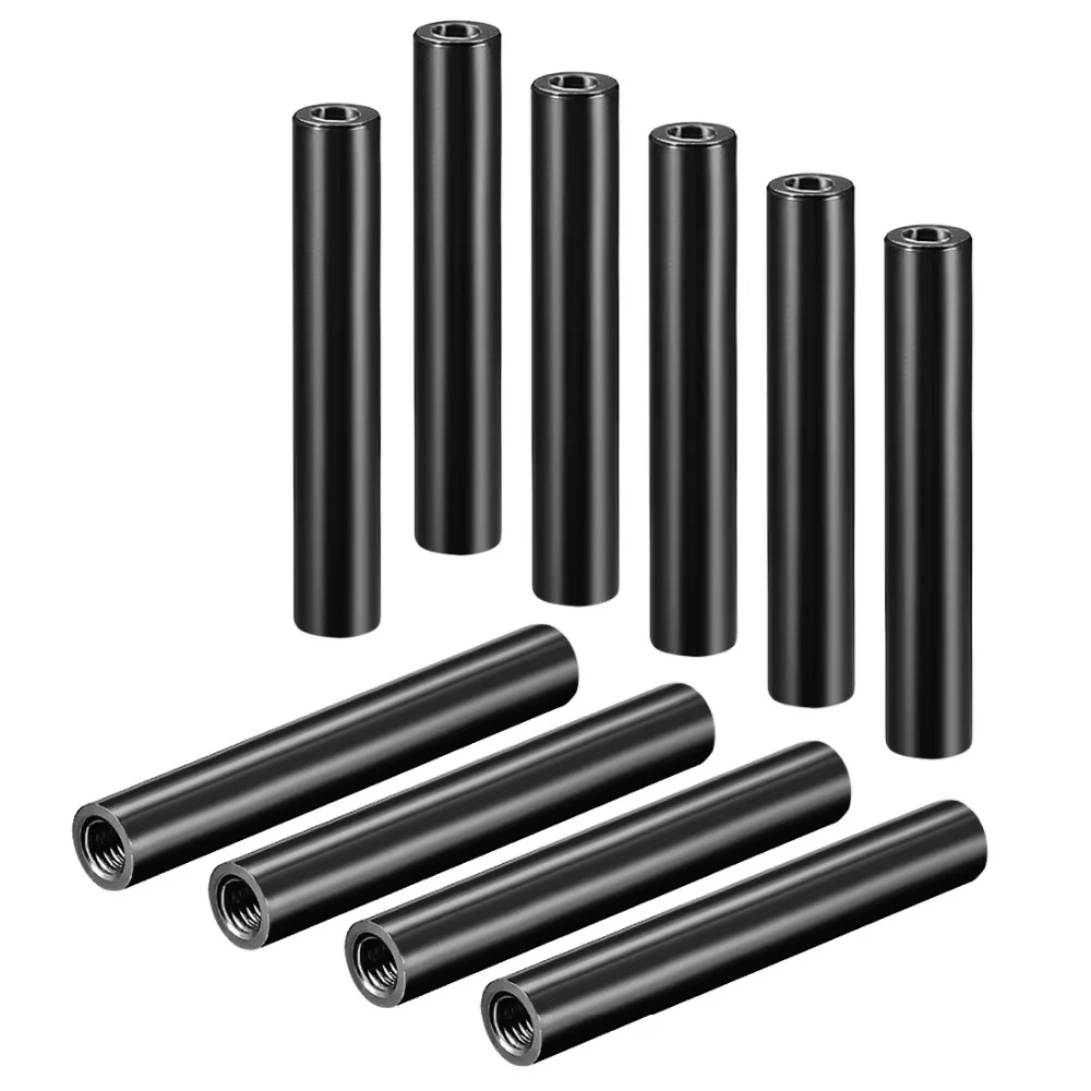 Promoción de Uxcell Separadores hembra de aluminio, columna redonda M3 * 30/35/40/45/50/55/60/65/70/75/85mm, separadores de PCB, tornillo negro, 10 unids/lote