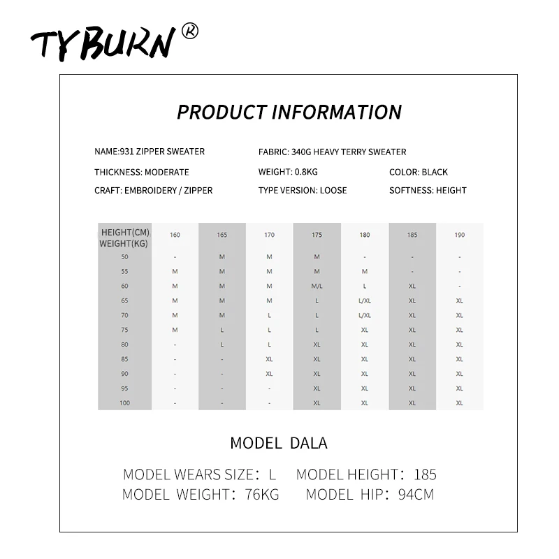 TYBURN 2019 мужские толстовки дракон кардиган вышитая Толстовка мужская Тонкая