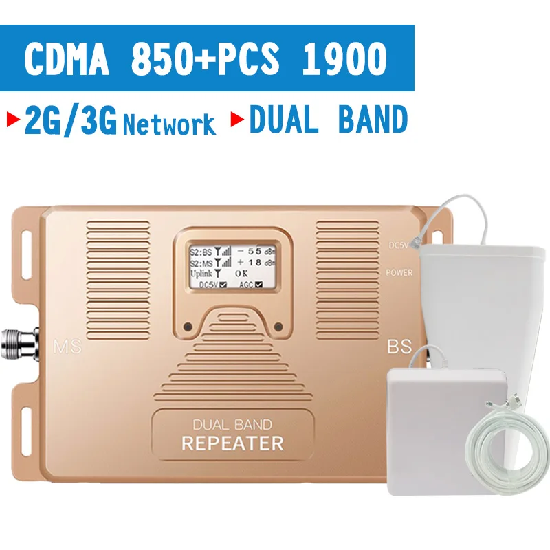 Walokcon 3G мобильный телефон усилитель сигнала CDMA 850 шт. 1900 МГц Dual Band ретранслятор GSM