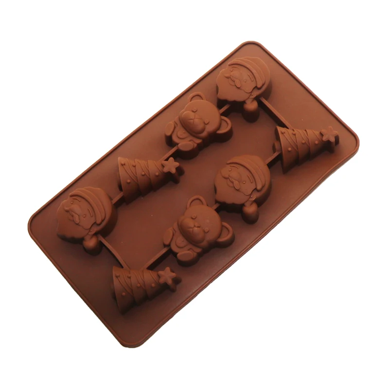 Рождество шоколадное мороженое решетки плесень Украшенные дерево Санта Клаус