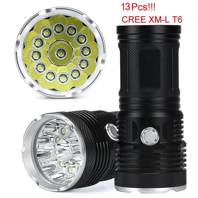 Супер 32000LM 13x CREE XM-L T6 светодиодный фонарик факел 4x18650 охота свет лампы 170126
