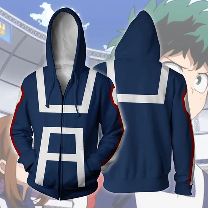 Толстовка с капюшоном моя геройская Академия izuku midoriya shouto todoroki boku без героев