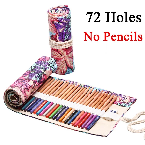 72 Holes No Pencils 12/24/36/48/72 рулон школьный Карандаш Чехол Kawaii пенал из ткани уголовного для девочек и мальчиков милый большой Карандаш Чехол штрафы коробка канцелярских принадлежностей - Цвет: 72 Holes No Pencils