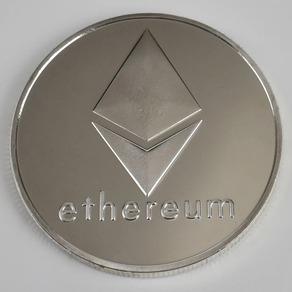 silver ethereum Позолоченные Биткоин Бит монета пульсация Litecoin эфириум коллекция подарок 40 мм криптовалюта монета металлическая памятная монета - Цвет: silver ethereum
