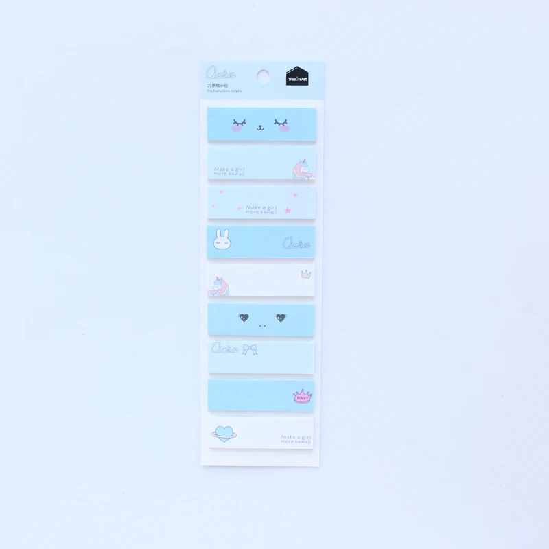 Domikee новые конфеты каваи мультфильм Юнион тема Само-липкий школьник блокнот/Индекс Этикетка для дневника планировщик, 180 шт - Цвет: Небесно-голубой