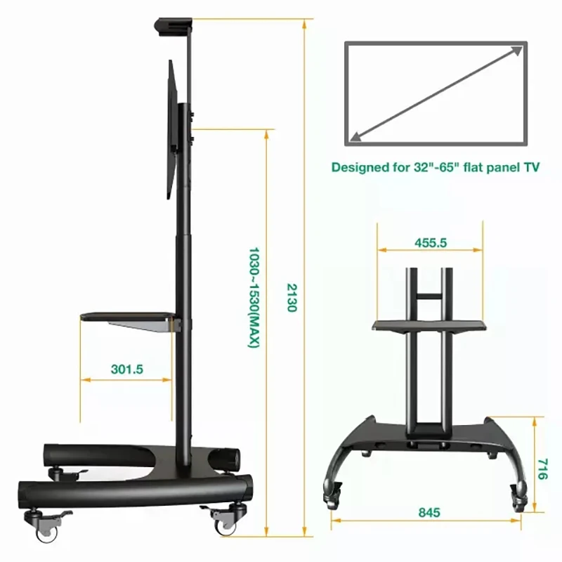 Супер качество NB AVA1500-60-1P мобильный телевизор 4"-60" плоский светодиодный жк плазменный ТВ Стенд с камерой лоток и AV полка