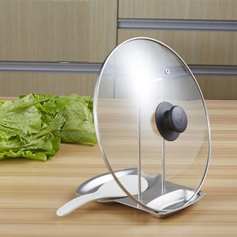 Съемный держатель из нержавеющей стали подставка для кастрюли с крышкой ложки