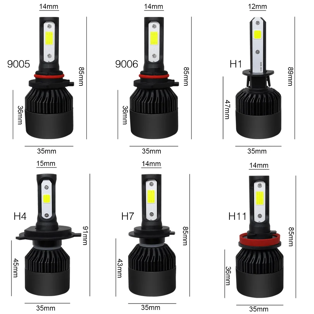 COOLFOX супер Автомобильные фары Turbo Luces светодиодный H7 9005 9006 hb4 H1 H8 H11 H4 светодиодные