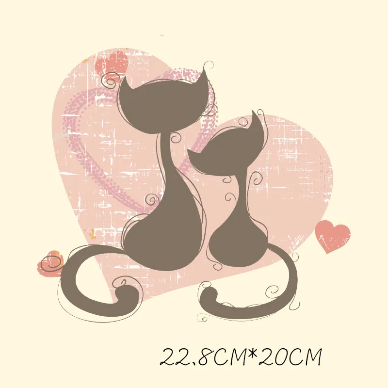 Prajna Сделай Сам Кот сердце патч железо на переноске для футболки одежда