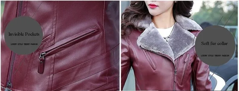 

Thicken Warm Leather Jacket Women Winter Jacket Female Clothing 2019 Plus Size 5XL High Quality European Style Brand Parka PC029