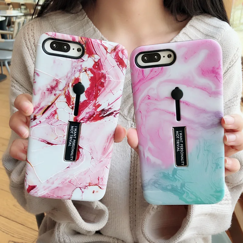 Мраморный чехол для iPhone 7 Plus XR XS Max Hide Ring держатель подставка телефона Чехлы X 8 6 6s