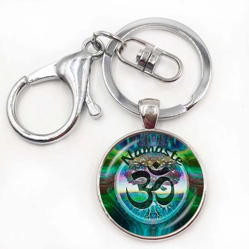 Ом АУМ брелок Будда Кулон &quotНамасте&quot Йога ювелирные изделия символ индуизма