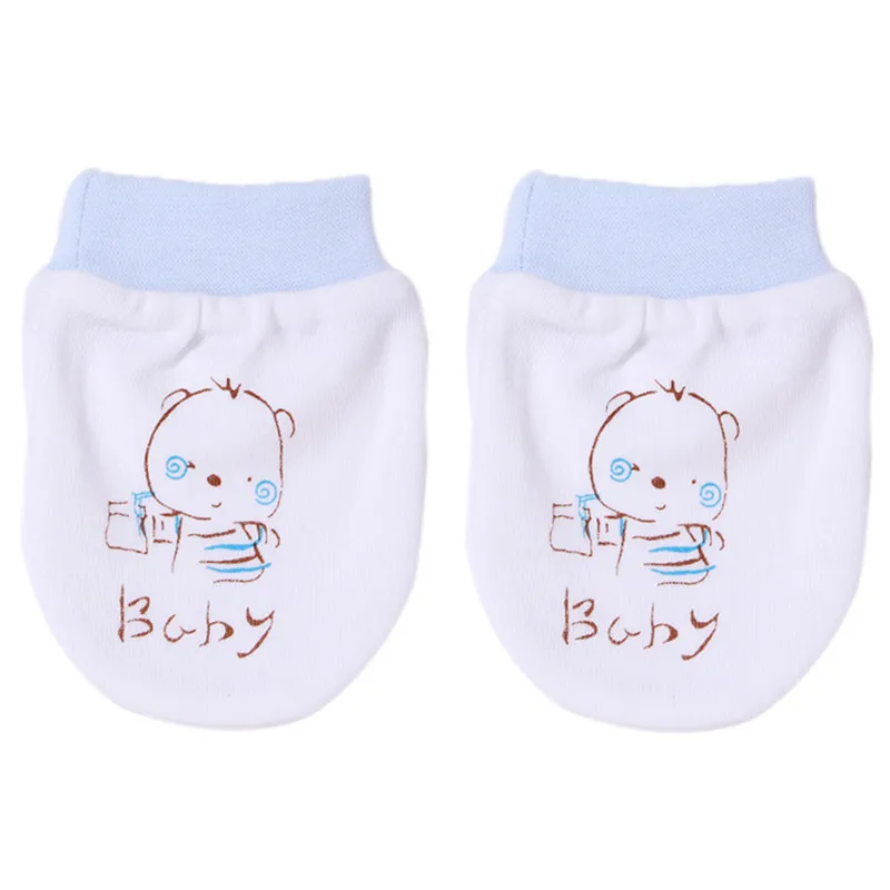 Soft Cartoon Pattern Anti-grasping Gloves Four Seasons Newborn Safety For Protection Face Baby Mitten | Детская одежда и обувь