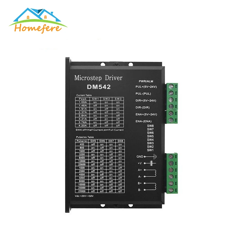 Драйвер шагового двигателя DM442 DM542 DM556 DMA860H Nema14 16 17 23; большие размеры 34-42 0,5-8.3AA DC9-50V шаговый двигатель для ЧПУ гравировальный станок