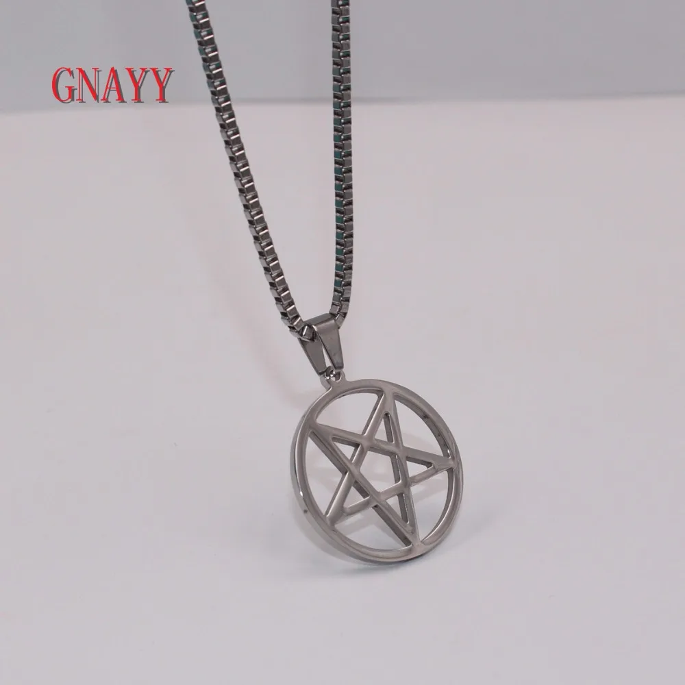 GNAYY ювелирное изделие колье из нержавеющей стали Wicca с изображением перевернутой