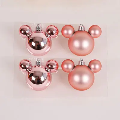 Rose gold ears ball Украшения для рождественской елки шар олень звезда пряник человек Лось кулон Подарите вашему ребенку прекрасный подарок - Цвет: Rose gold ears ball