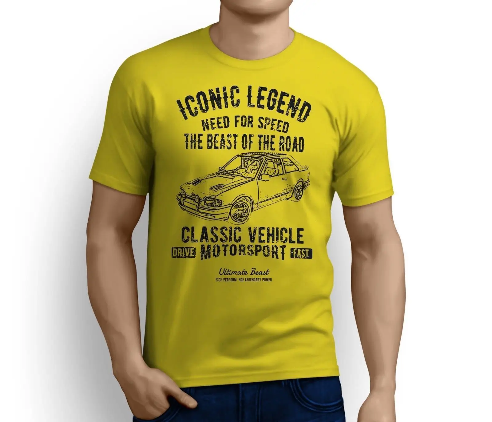 Новые летние Для мужчин хлопок Футболка Legend американских автомобилей эскорт RS