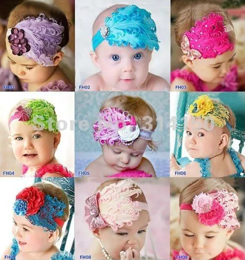 

Kids Feather Hairband Girls Headbands Christmas Gifts Flower Headdress Colorful Beautiful Headwear OCP1pcs/Lot
