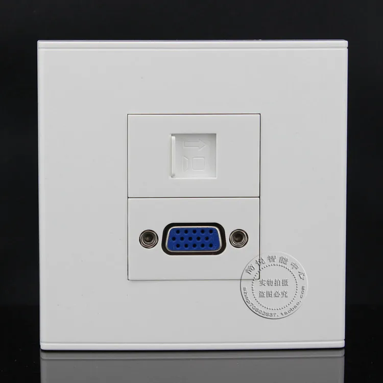 Настенная панель с 2 портами VGA и RJ45 Cat5e лицевая розетка 86*86 мм домашний адаптер|rj45