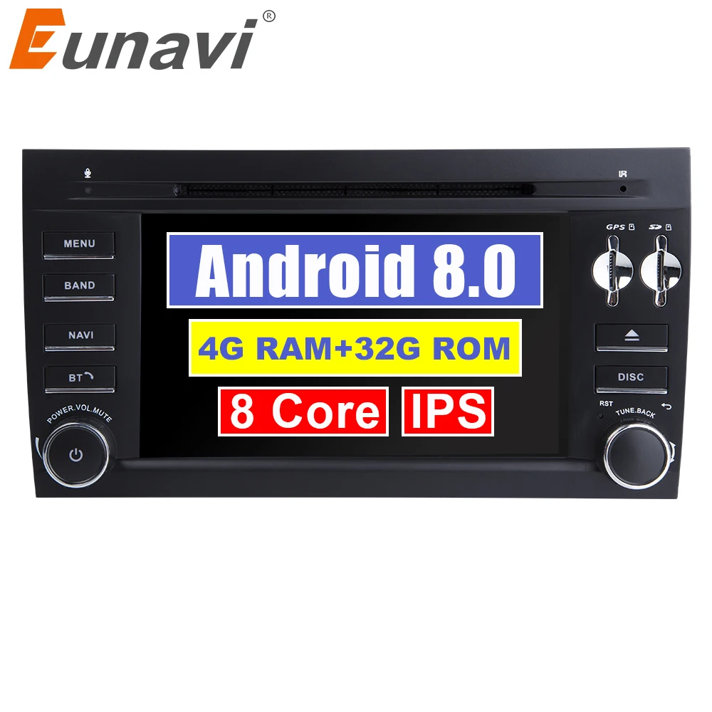 Eunavi чисто 2 Din Android 8 0 dvd плеер автомобиля для Porsche Cayenne 2003 2004 2005 2006 2007 2008 2009 2010 радио с