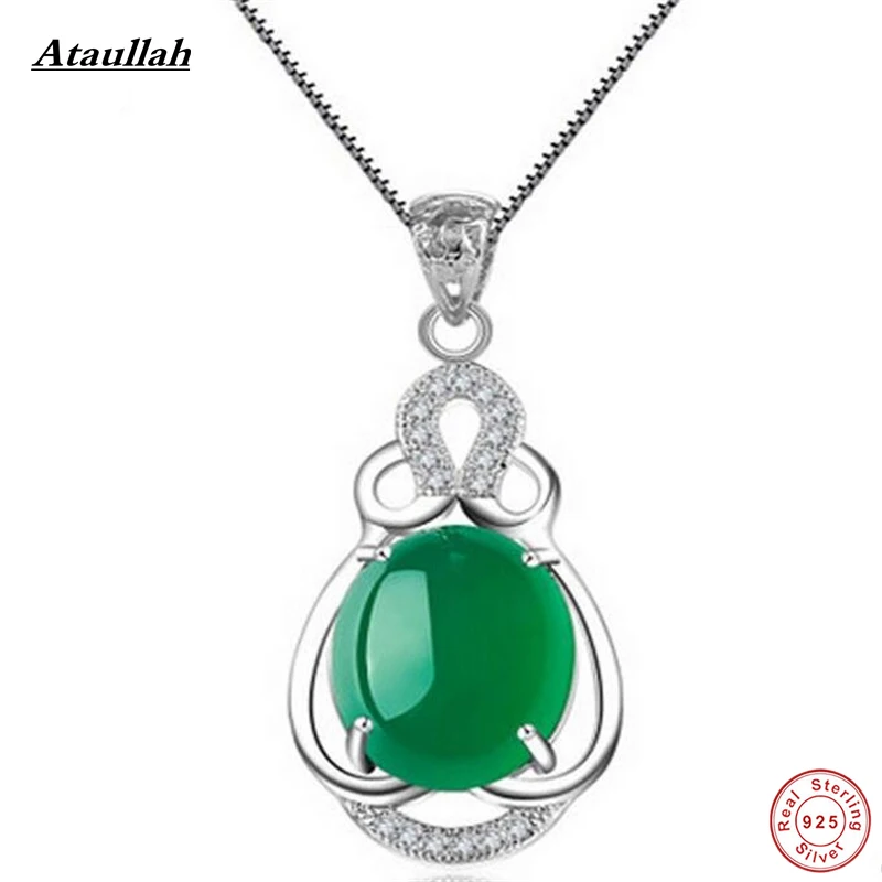 Настоящего натурального нефрита 925 пробы серебро ссылка подвески с цепочками