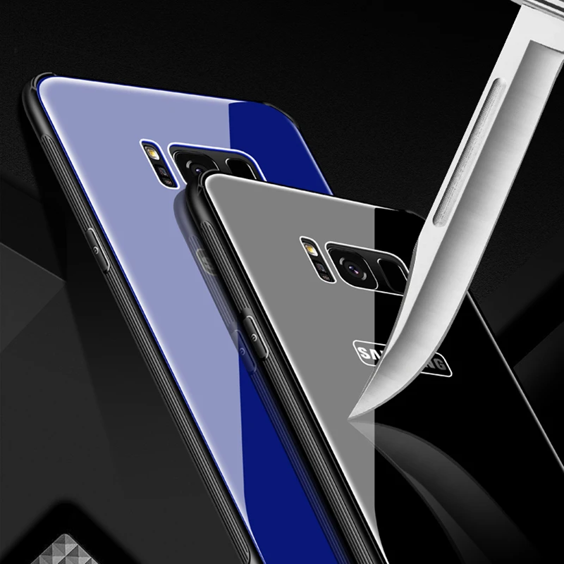 Чехол MAKAVO из закаленного стекла для Samsung Galaxy S8 Plus Note 8 Роскошный Гибридный чехол