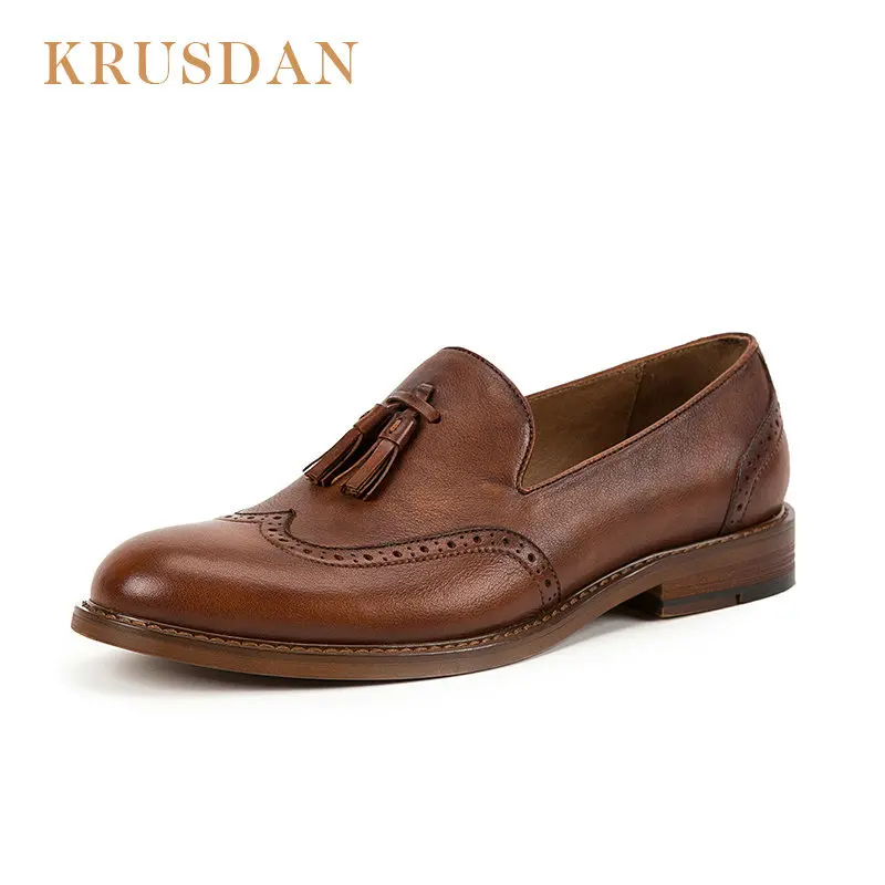Brown Leather Casual Shoes Designer Men High Quality Genuine Oxford For Slip-On MAN SHOE CASUAL LOAFER | Обувь