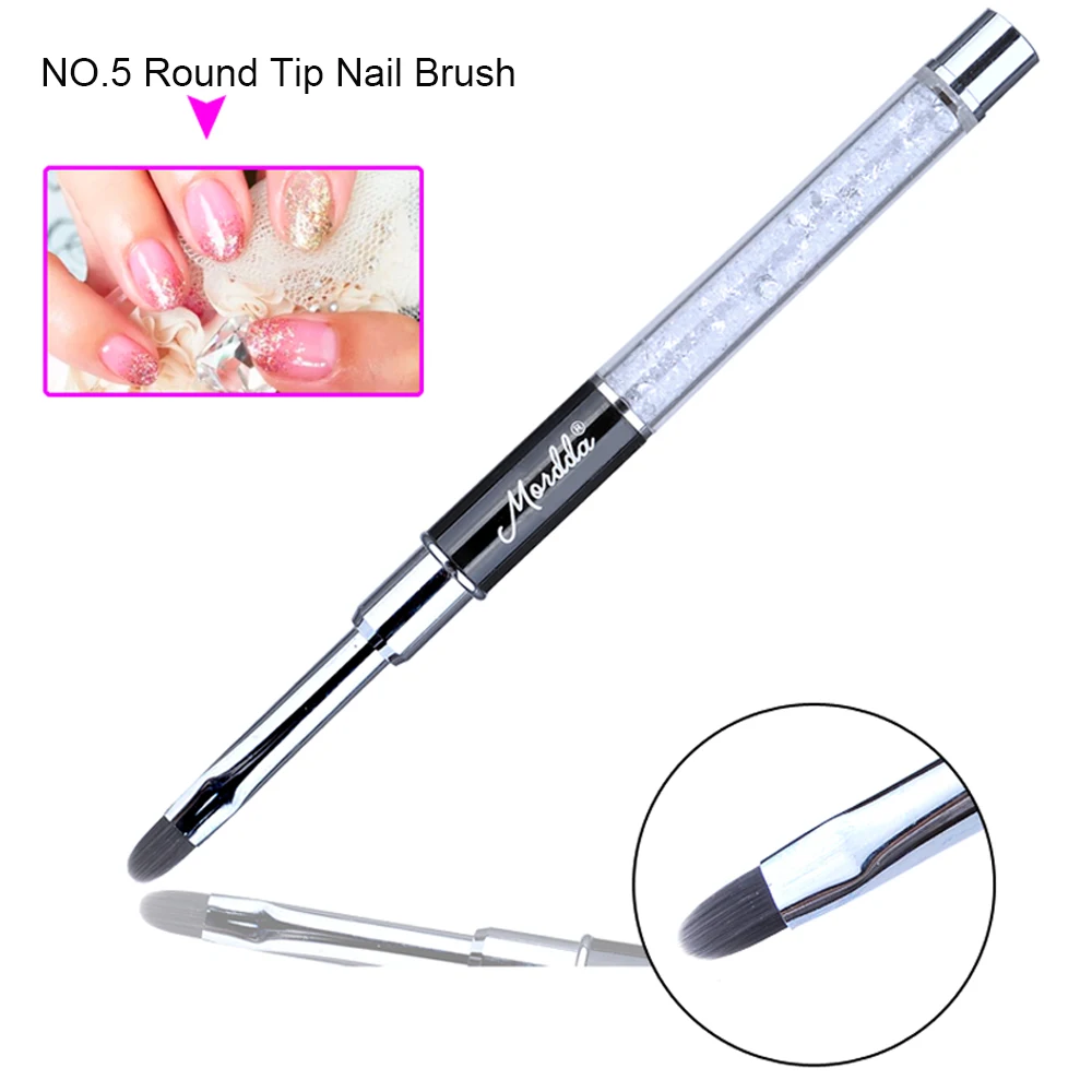 Черная Подводка для дизайна ногтей кисть рисования ручка Кристальный камень