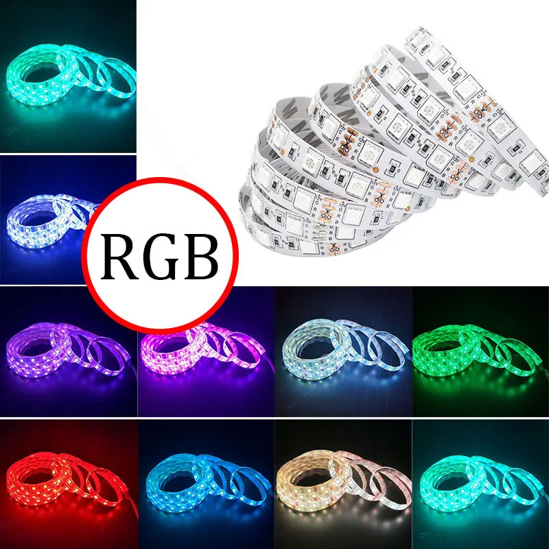 5050 SMD LED Strip Light DC 12V Background PC Computer Case Adhesive Waterproof 500cm tape Flexible lamp | Освещение