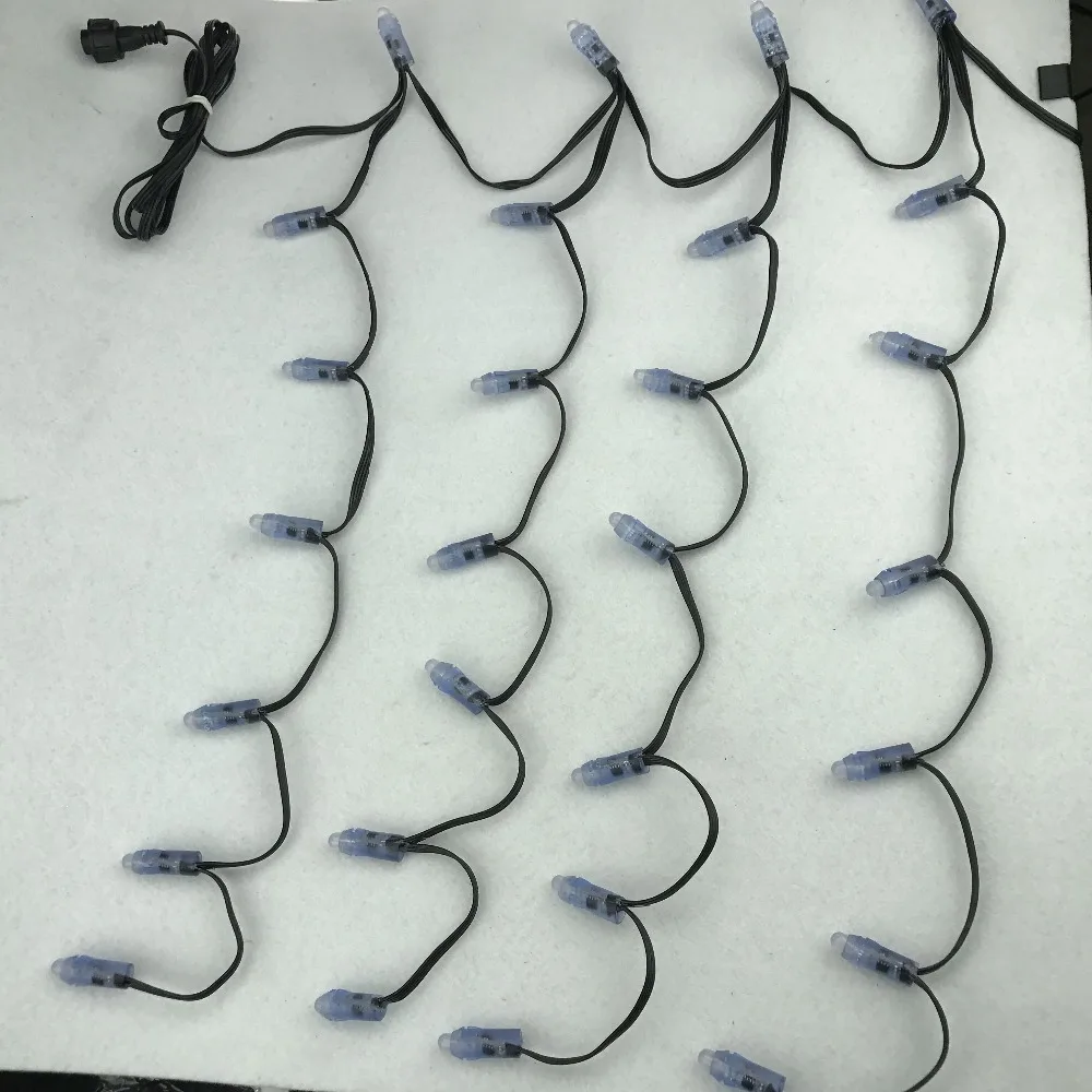 Адресуемые 7 узлов * 15 капель LE RGB полный цвет Icicles string DC12V WS2811 контролируется все