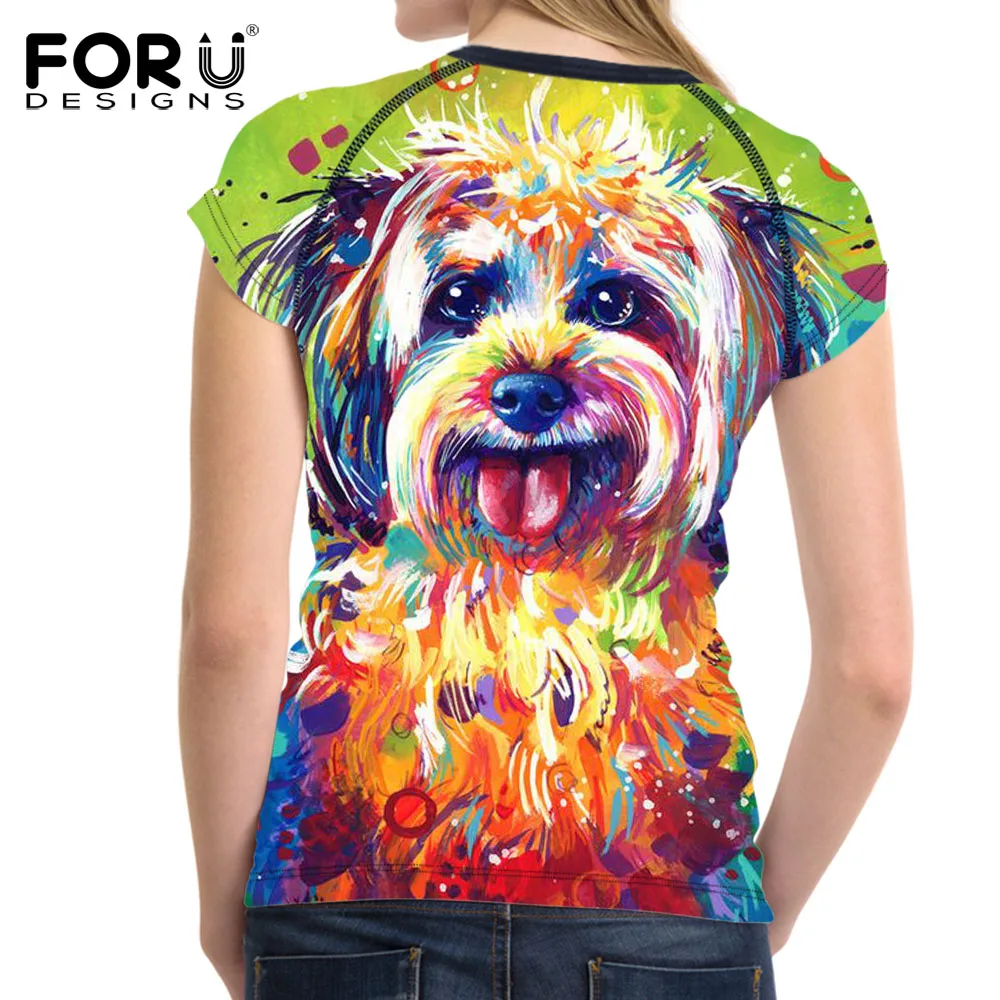 Футболка FORUDESIGNS для женщин футболка с принтом яркого йоркширского терьера крутая