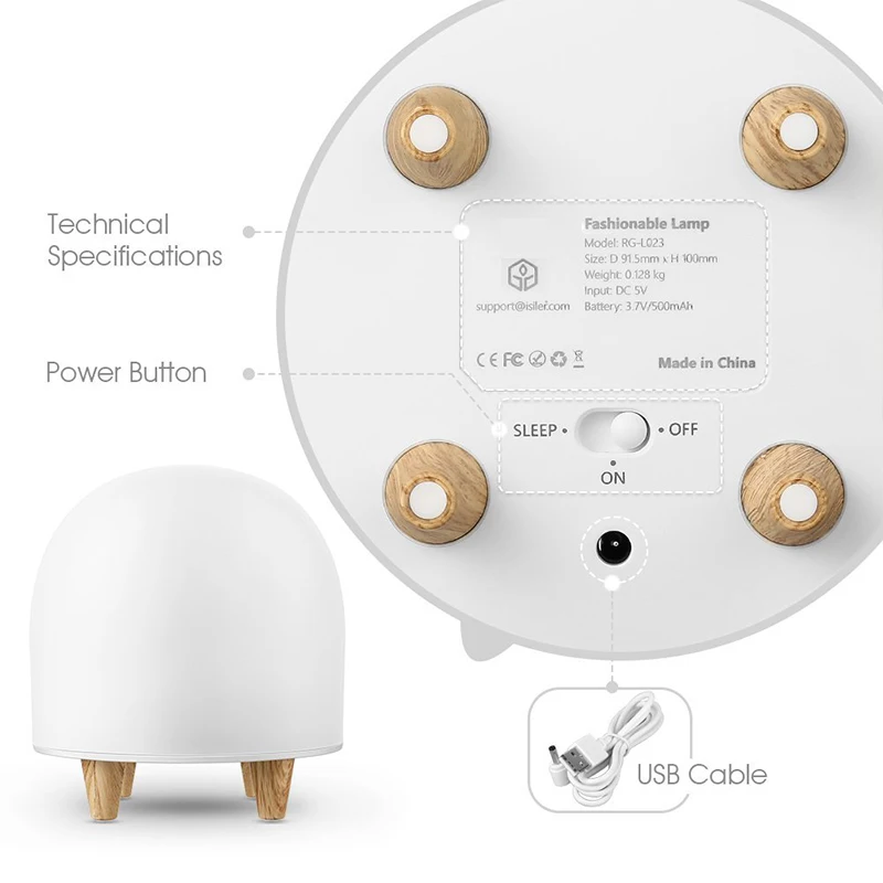 Портативная силиконовая лампа с сенсорным управлением милая романтическая