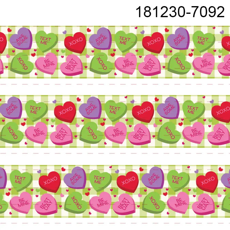 181230-7092 50 ярдов надписи Sweet Love Heart лента грогрен ко Дню Святого Валентина лента 7083-7092 - Цвет: 181230-7092