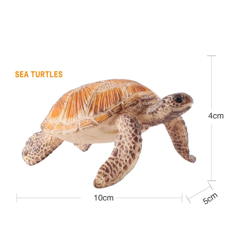 Sea turtle Модель морского животного твердых реальная жизнь Акула кит дельфин игрушки детей раннего образования Развивающие игрушки для детей подарок GF139 - Цвет: Sea turtle