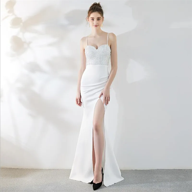 Новые Сексуальные вечерние платья русалка длинный рыбий хвост на тонких