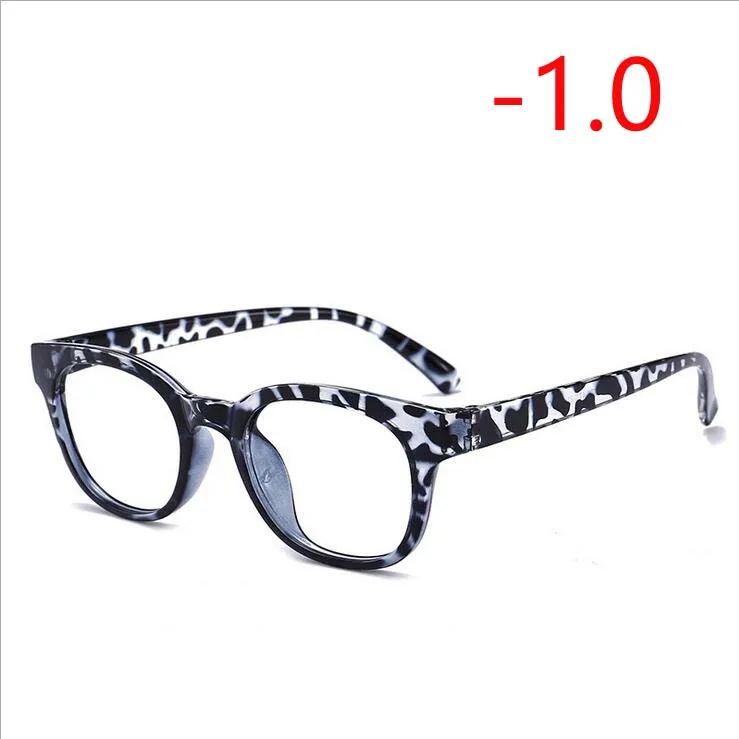 Myopia 100 TR90 очки для близорукости для женщин и мужчин ретро овальные короткие очки для коррекции зрения литературные студенческие очки по рецепту-1,0-1,5 до-4,0 - Цвет оправы: Myopia 100