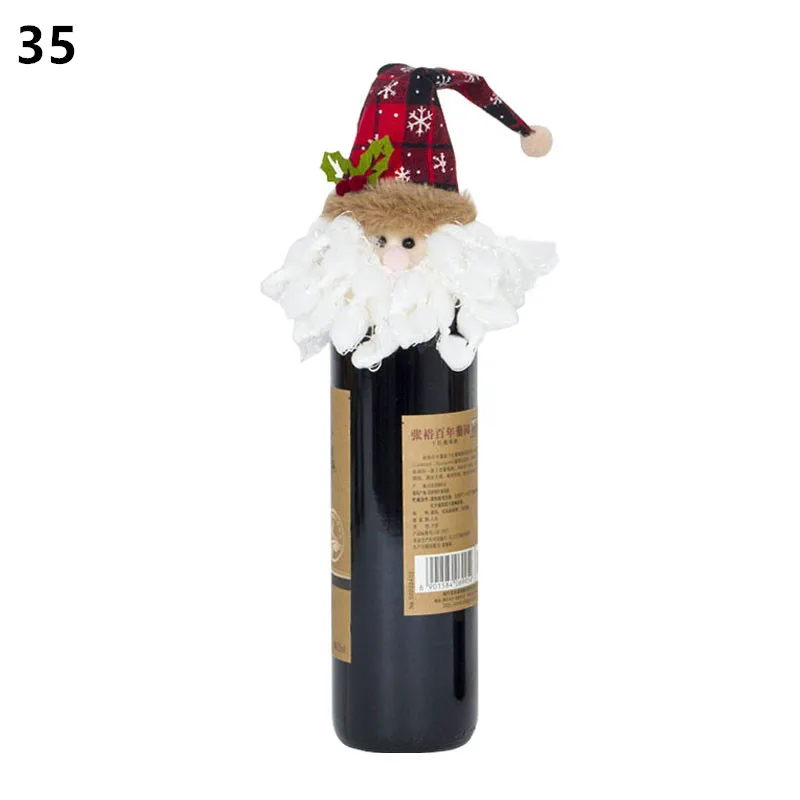 35-santa claus Noel новейшая Рождественская Крышка для бутылки вина Санта Клаус рождественские украшения для дома натальный Ужин Декор подарок на год - Цвет: 35-santa claus