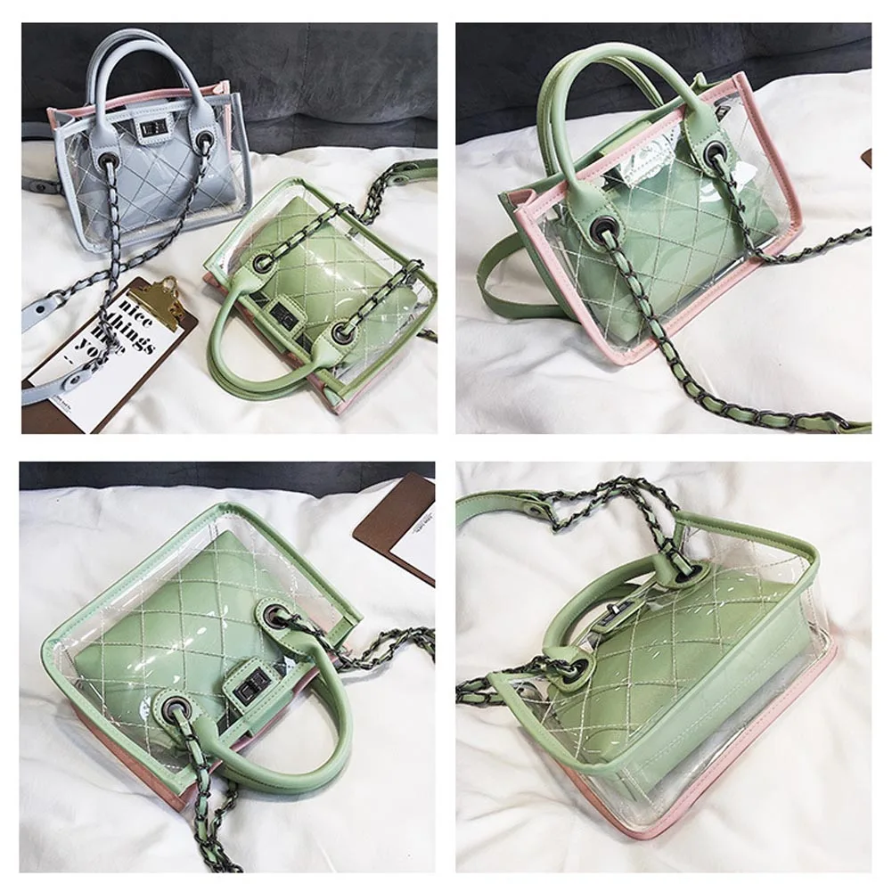 Женская прозрачная сумка через плечо прозрачные летние пляжные сумки ярких