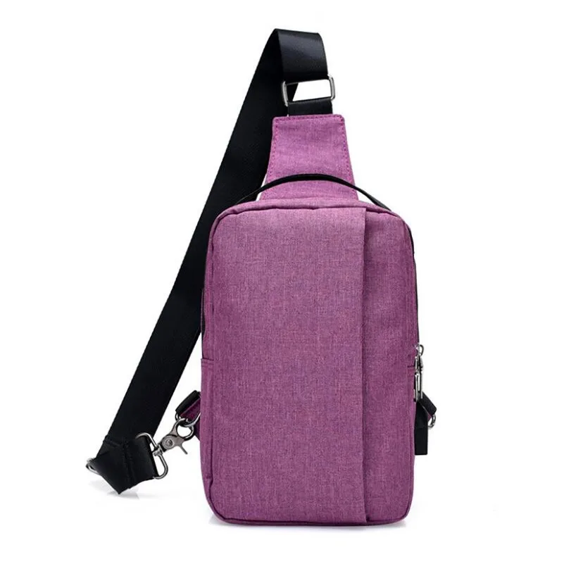purple Маленькая нагрудная сумка для мальчика, Мужская холщовая дорожная сумка через плечо, мужская сумка на одно плечо, женская сумка, Прямая поставка, рюкзак - Цвет: purple